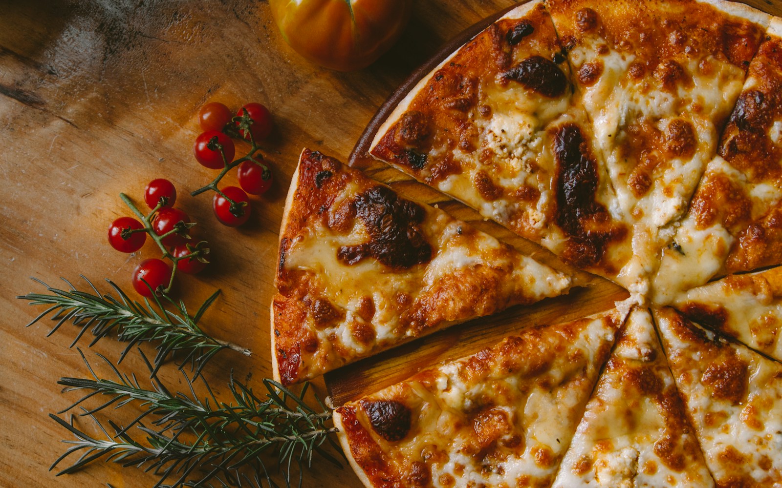 Wood-fired pizza straight from our oven